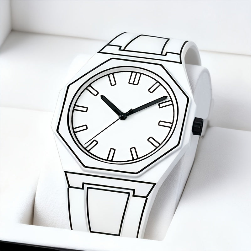 Women's Polygonal Dial Watch Set