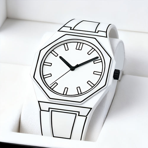 Women's Polygonal Dial Watch Set