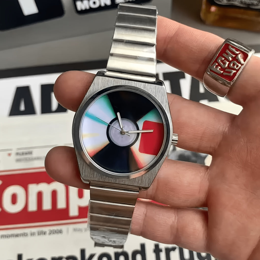 Men's Hip Hop Record Quartz Watch